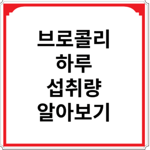 브로콜리-하루-섭취량-알아보기