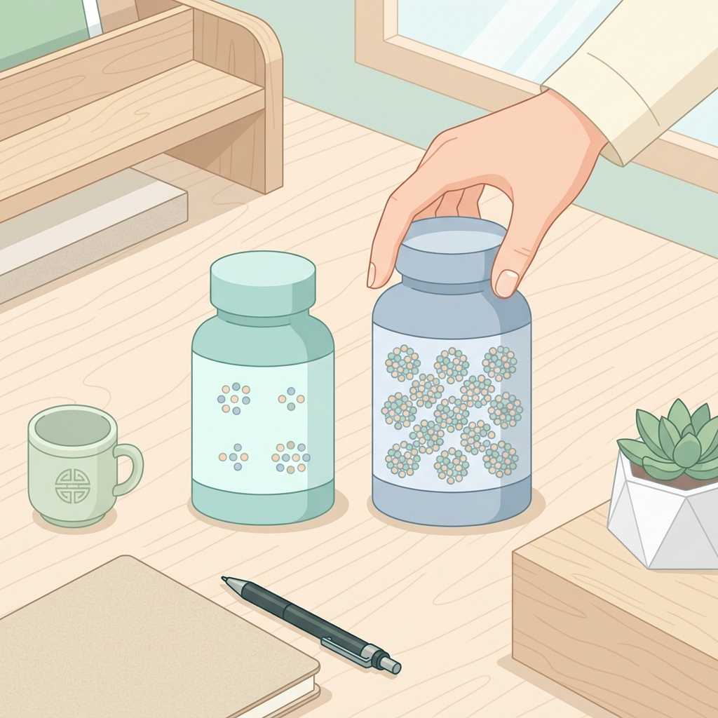 100억과 500억 유산균 제품의 균수 차이를 시각화한 인포그래픽