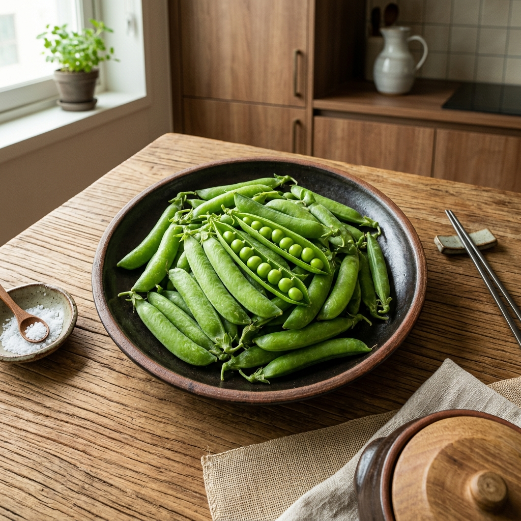 완두콩 보관법, 제철에 사서 1년 내내 먹는 확실한 방법 1 껍질째 담긴 신선한 완두콩과 알이 보이는 열린 꼬투리