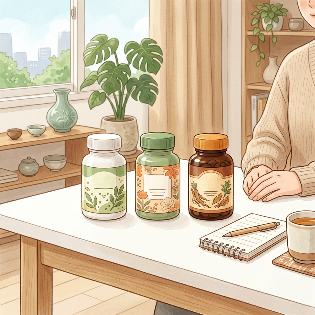 마그네슘 글리시네이트 인기 제품 3종을 나란히 비교하는 모습