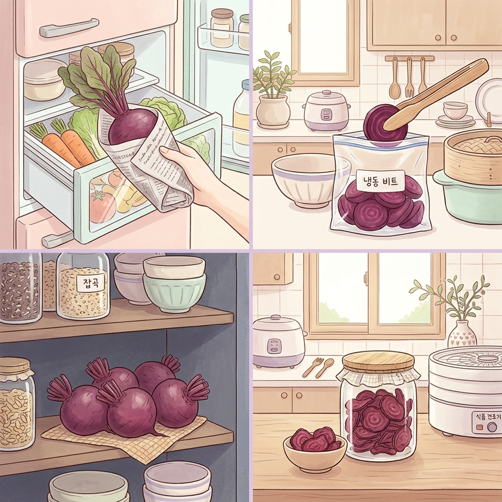 비트 보관법 4가지 방법을 비교한 일러스트