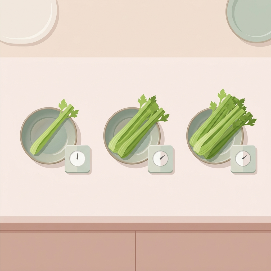 샐러리 줄기 개수별 하루 섭취량 비교 인포그래픽