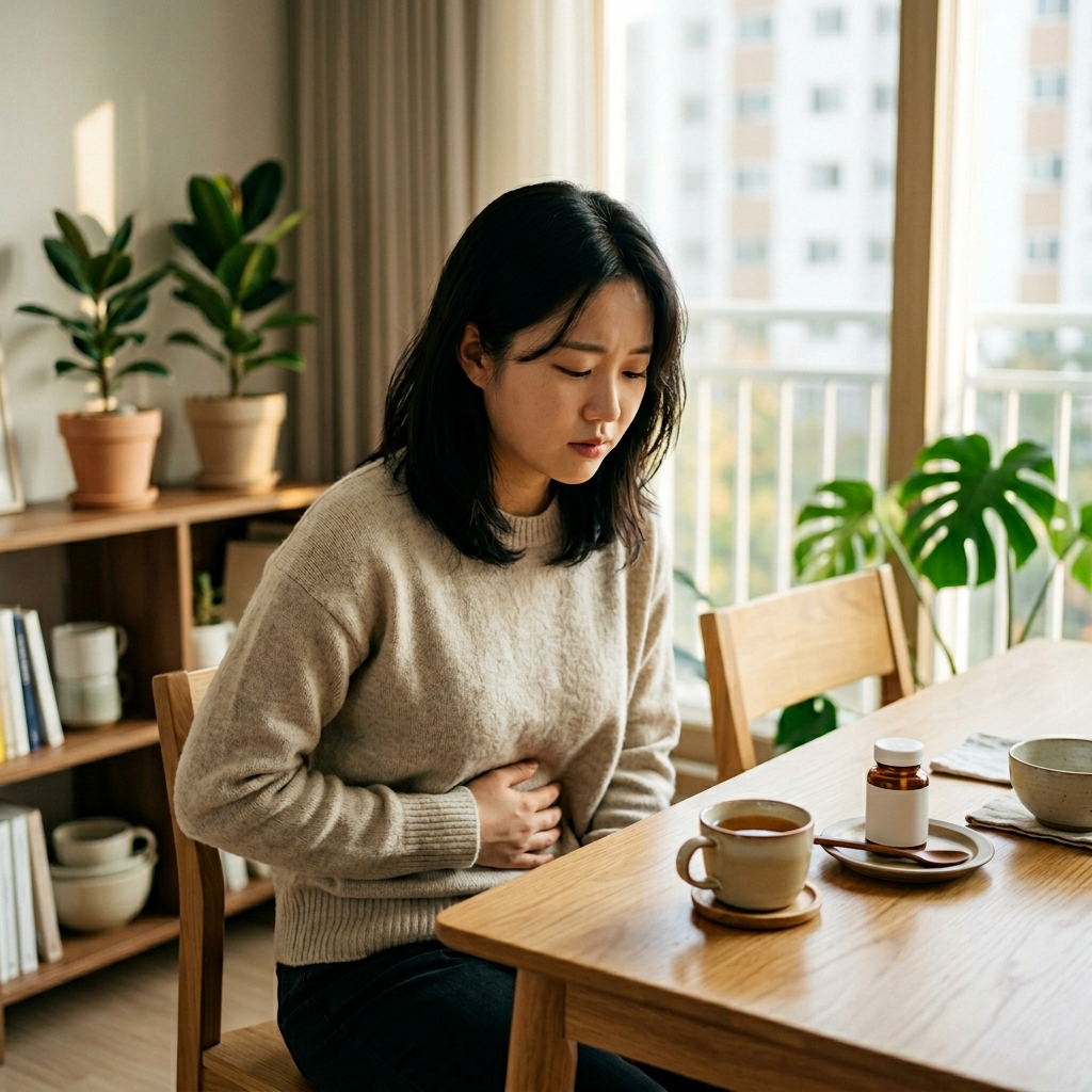 유산균 방귀 냄새 줄여주나, 냄새의 원인부터 알아야 답이 보인다 1 유산균 방귀 냄새 고민으로 배를 잡고 있는 한국 여성