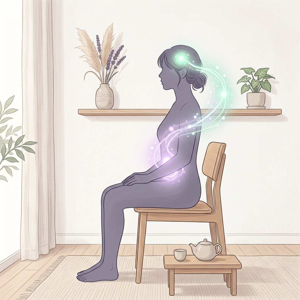 장과 피부가 연결되는 장피부축 개념을 표현한 일러스트