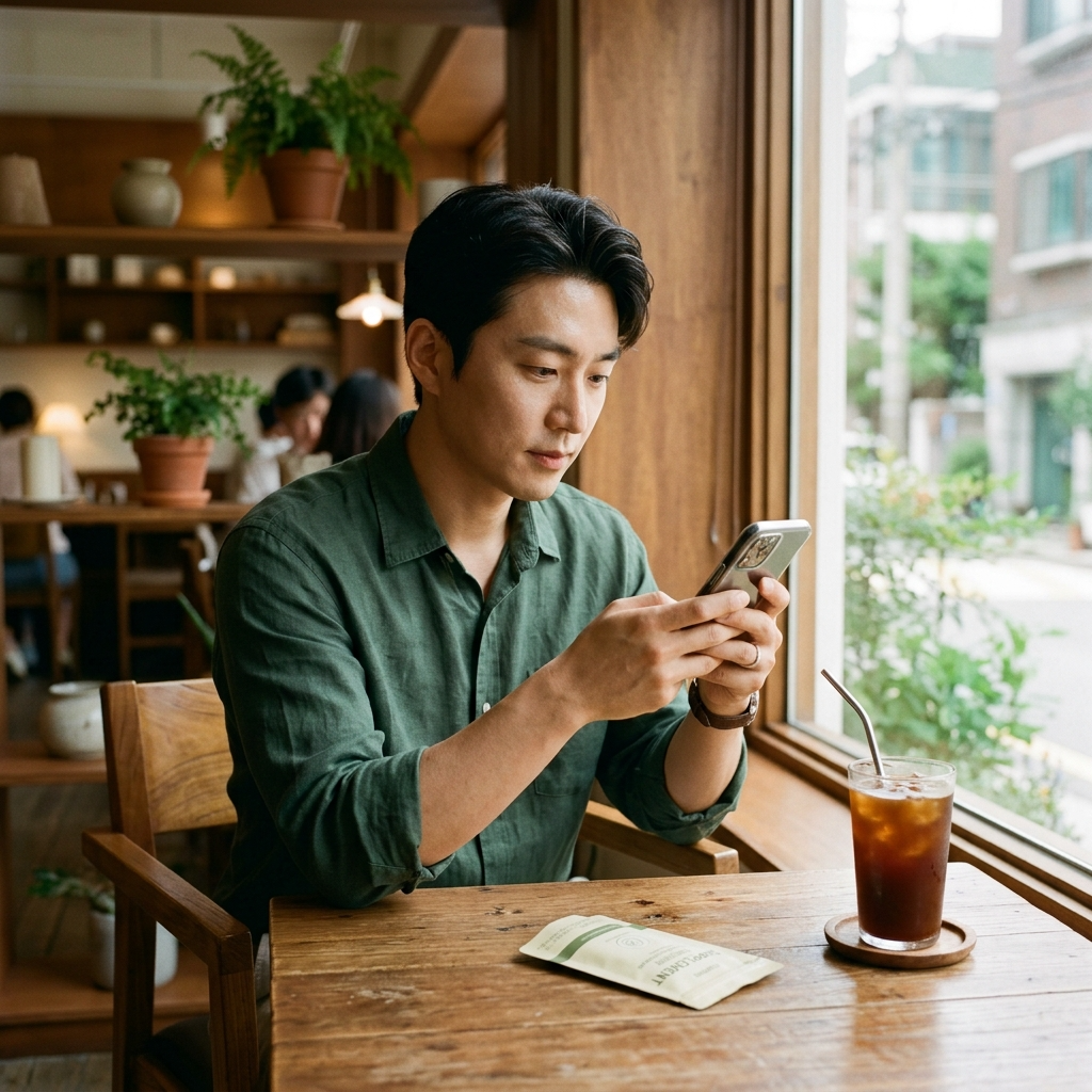 포스트바이오틱스 뜻, 유산균이랑 뭐가 다를까? 3 카페에서 포스트바이오틱스 정보를 검색하는 한국 남성