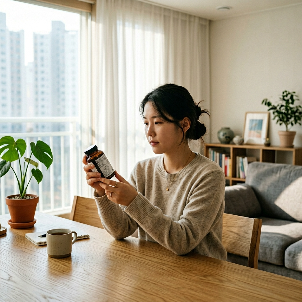 포스트바이오틱스 뜻, 유산균이랑 뭐가 다를까? 1 포스트바이오틱스 뜻 영양제 라벨을 확인하는 한국 여성