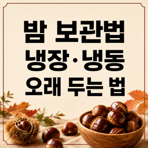 밤 보관법 냉장 냉동 오래 두는 방법